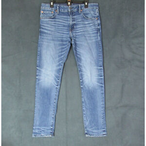 American Eagle Jeans Mens 34X34 Blue Flex Slim Straight Western Cowboy Moto Punk